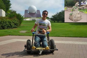 Parade character motorized by an ez-Wheel® Series 10” electric wheel